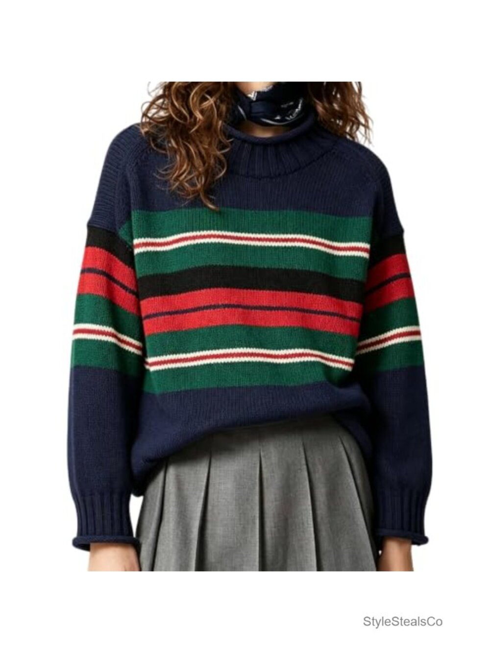 Oversized Roll Neck Sweater Long Sleeve Textured Knit Pullover Fall Casual Top